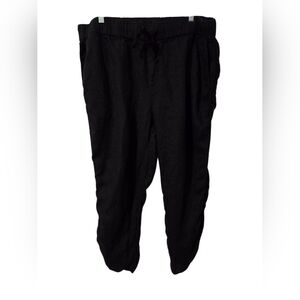 Caslon Black Linen Blend Drawstring Pants XXL